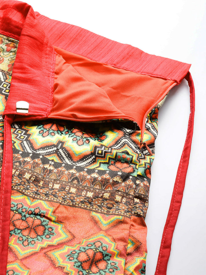 Semi-stitched Digital Print Lehenga Set