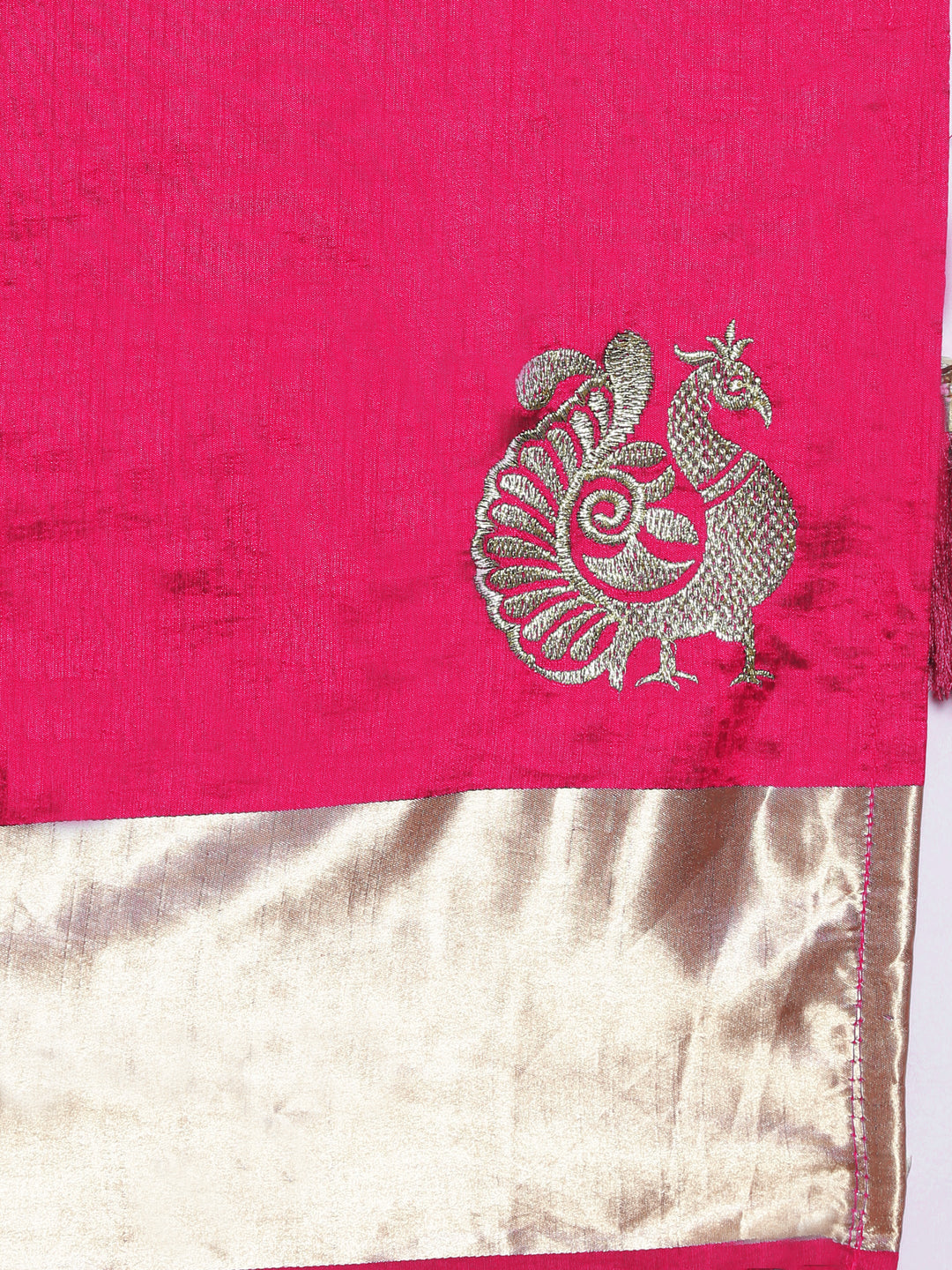 Magenta Embroidered Banarasui Silk Saree
