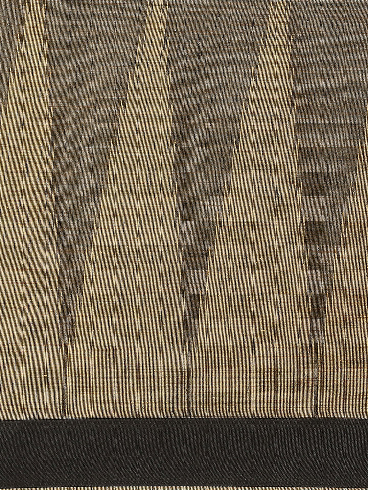 Jute Silk Resham Self embossed Saree with Kanjivaram Temple Pattern & Contrast Border