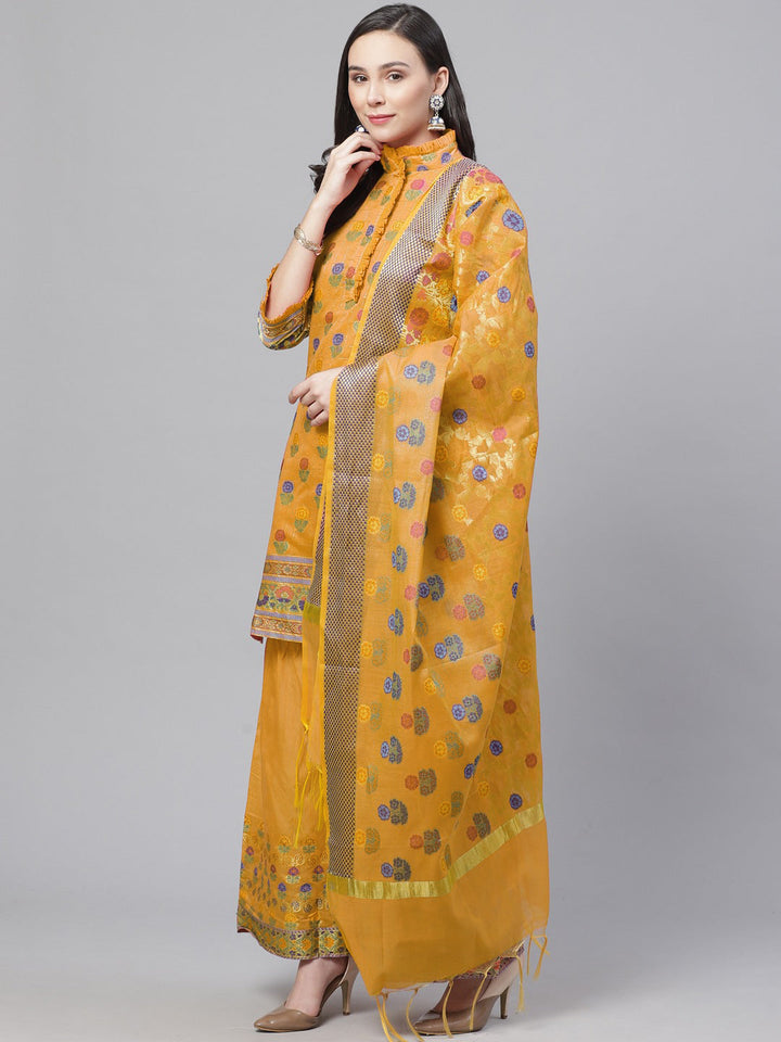 Banarasi Kurta Set with Zari meenakari Floral weaving & dupatta