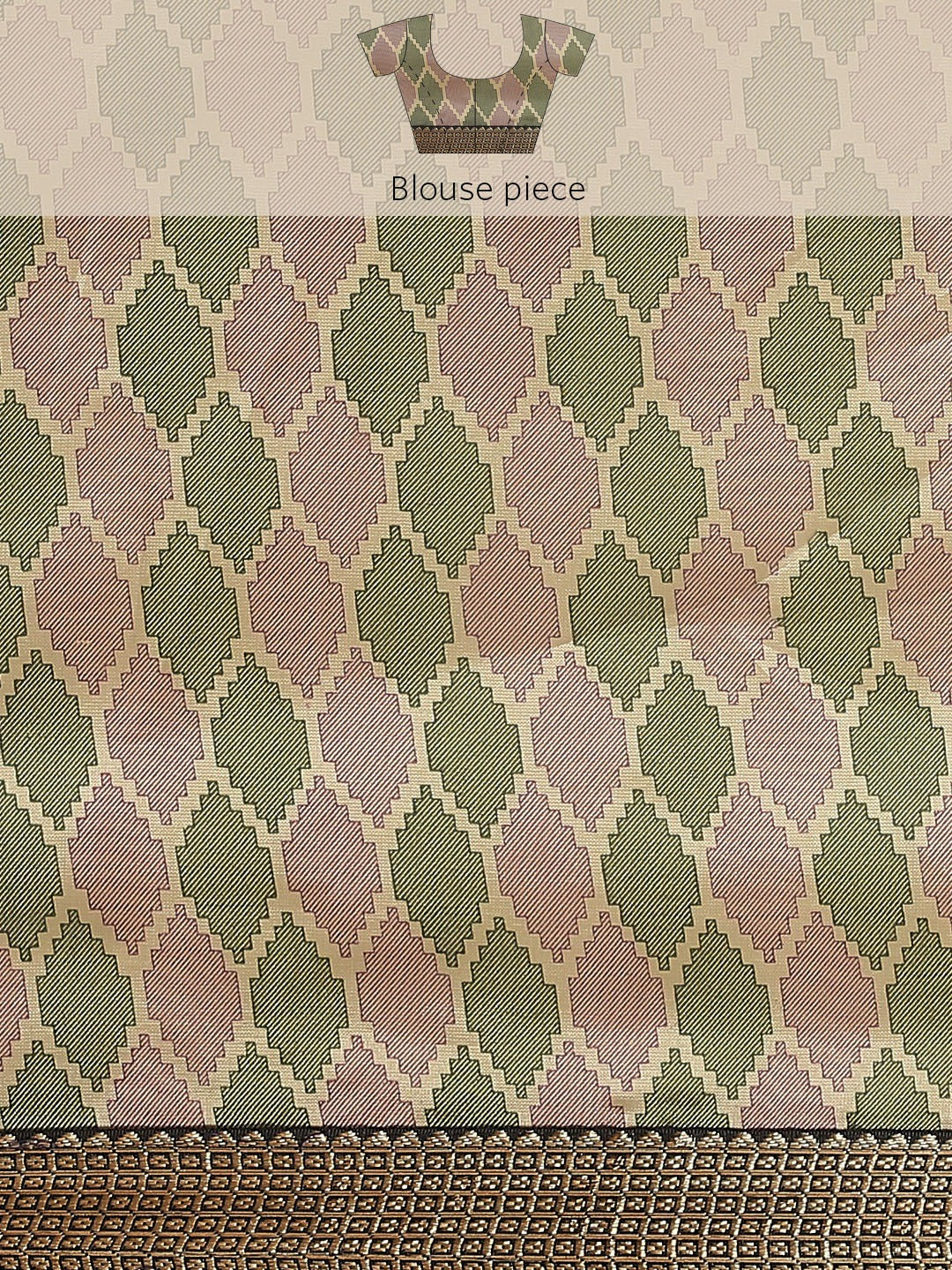 Beige Ethnic Paisley Digital Prints Bhagalpuri Silk Blend Saree
