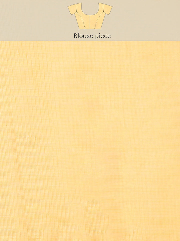 Pastel Yellow Floral Figital Printed Kota Mirror Work Chanderi Saree