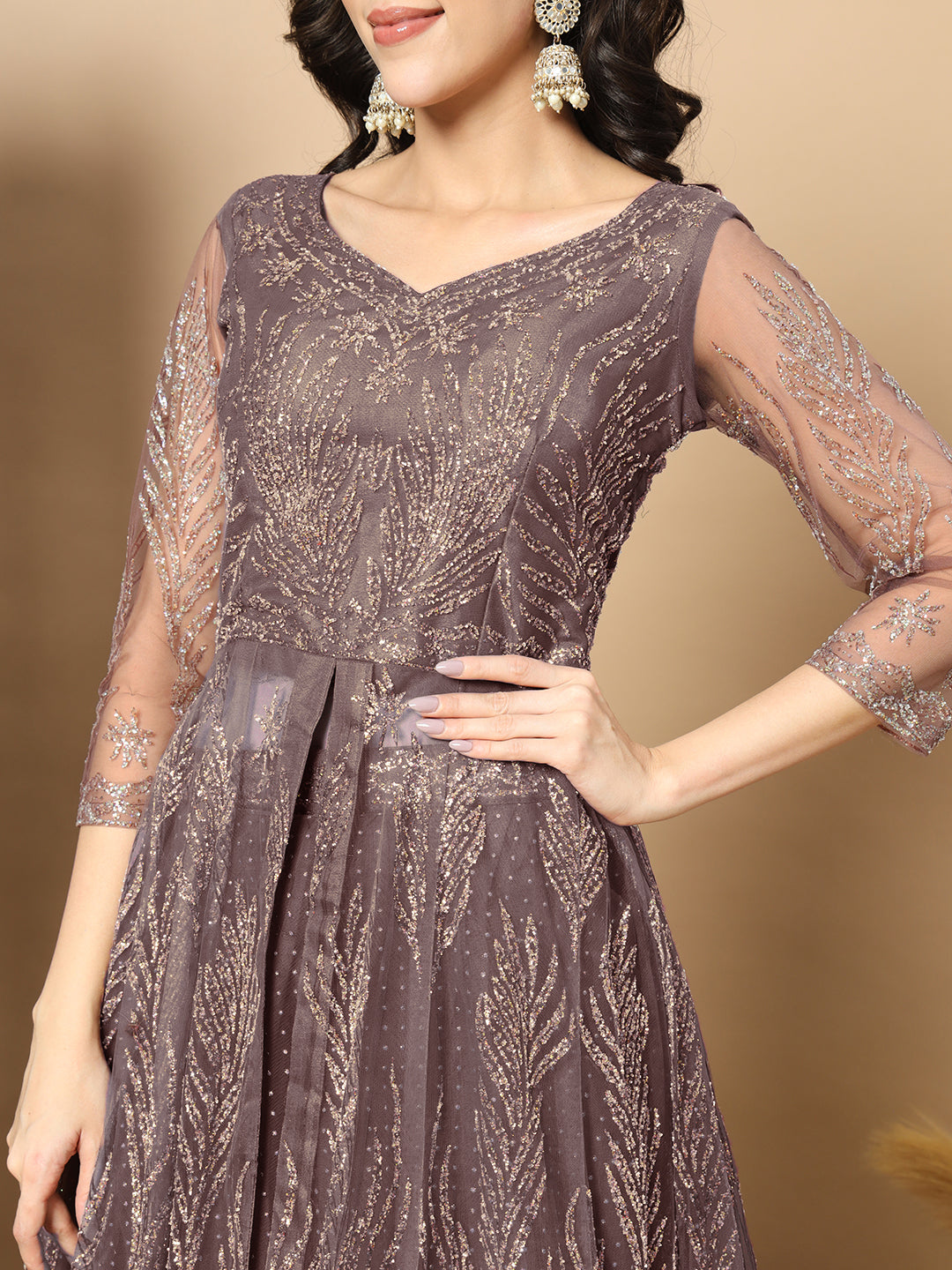 Bling Indo Western Lehenga with Front Slit Jacket, Dupatta
