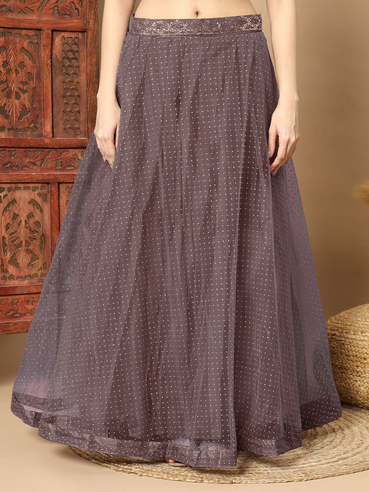 Bling Indo Western Lehenga with Front Slit Jacket, Dupatta