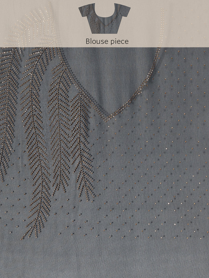 Navy Blue Bling Cocktail Sequin Embellished Georgette Saree