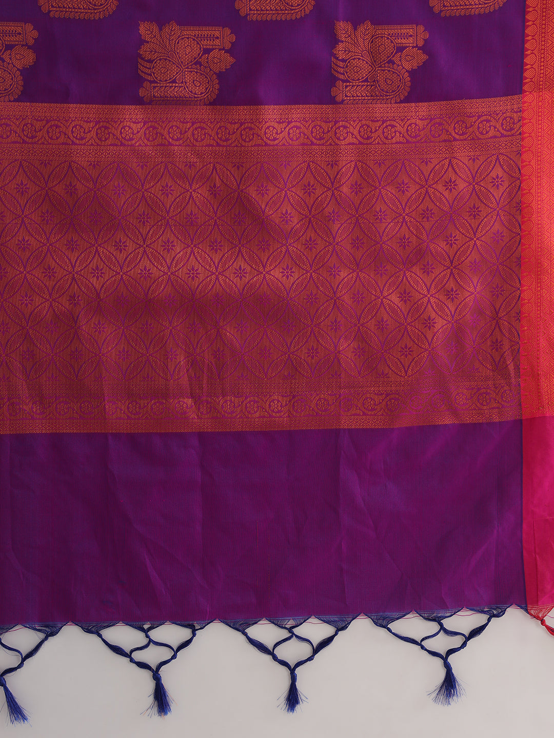 Traditional South Silk Saree with Mughal inspired Zari Woven Motifs