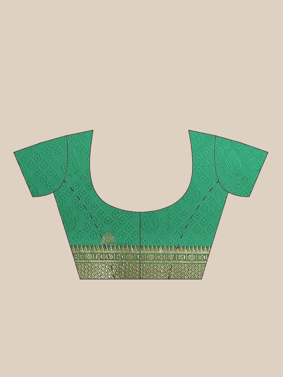 Jamdani Embossed Handloom Saree with  Zari  Weaving & Rich Contrast Border, Pallu