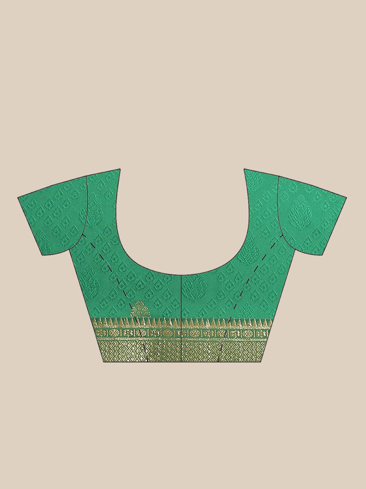 Jamdani Embossed Handloom Saree with  Zari  Weaving & Rich Contrast Border, Pallu