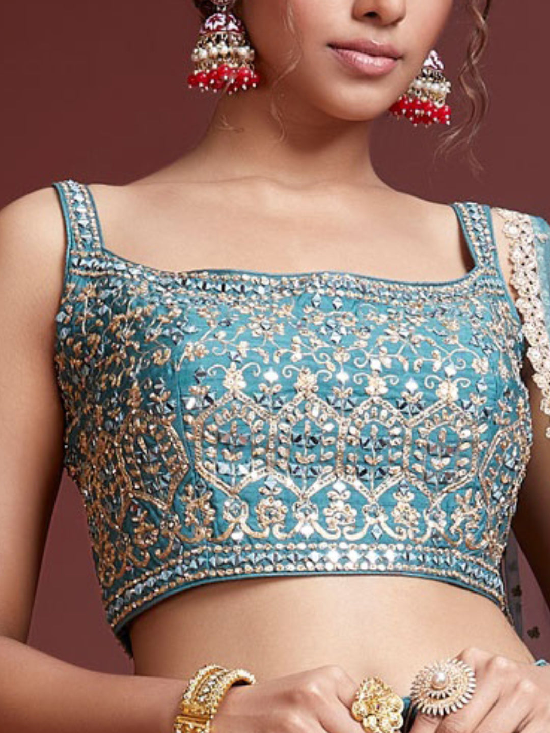 Digital Floral Print Lehenga with Zardozi Embroidered Blouse & Dupatta