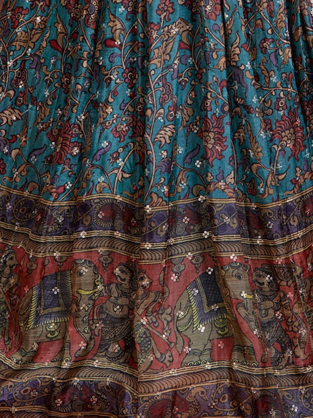 Digital Floral Print Lehenga with Zardozi Embroidered Blouse & Dupatta