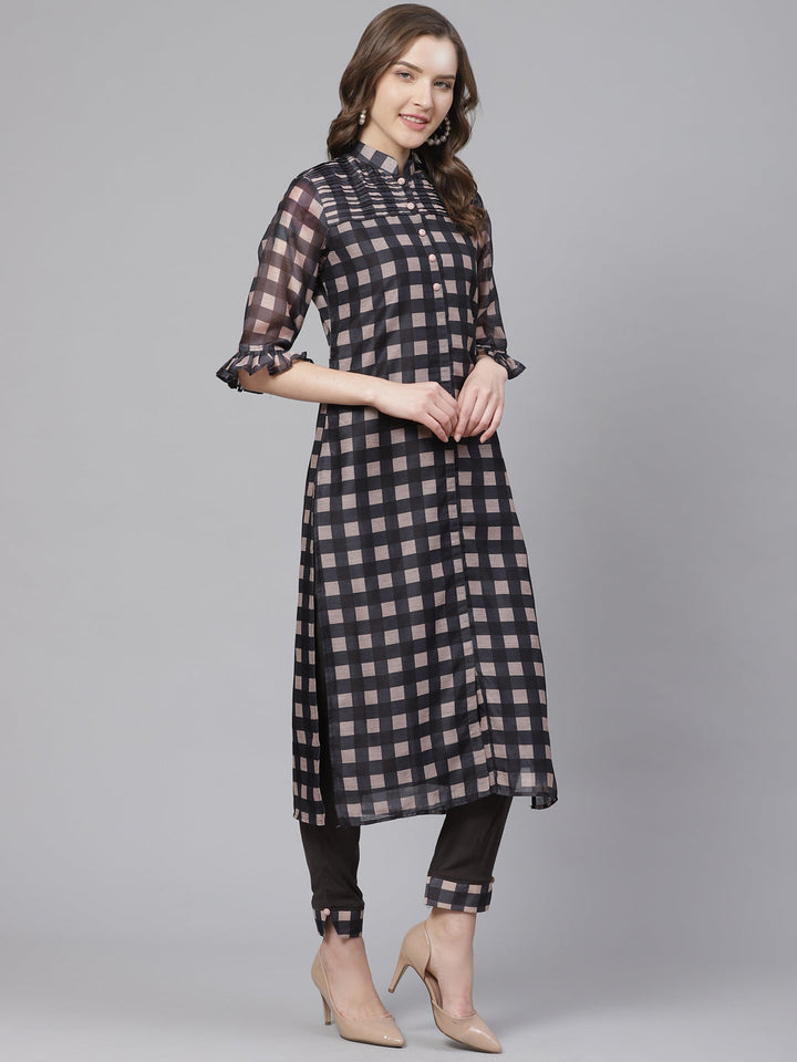 Chanderi Silk Dress Material with Digital Handloom & Indie Print with Maheshwari Dupatta