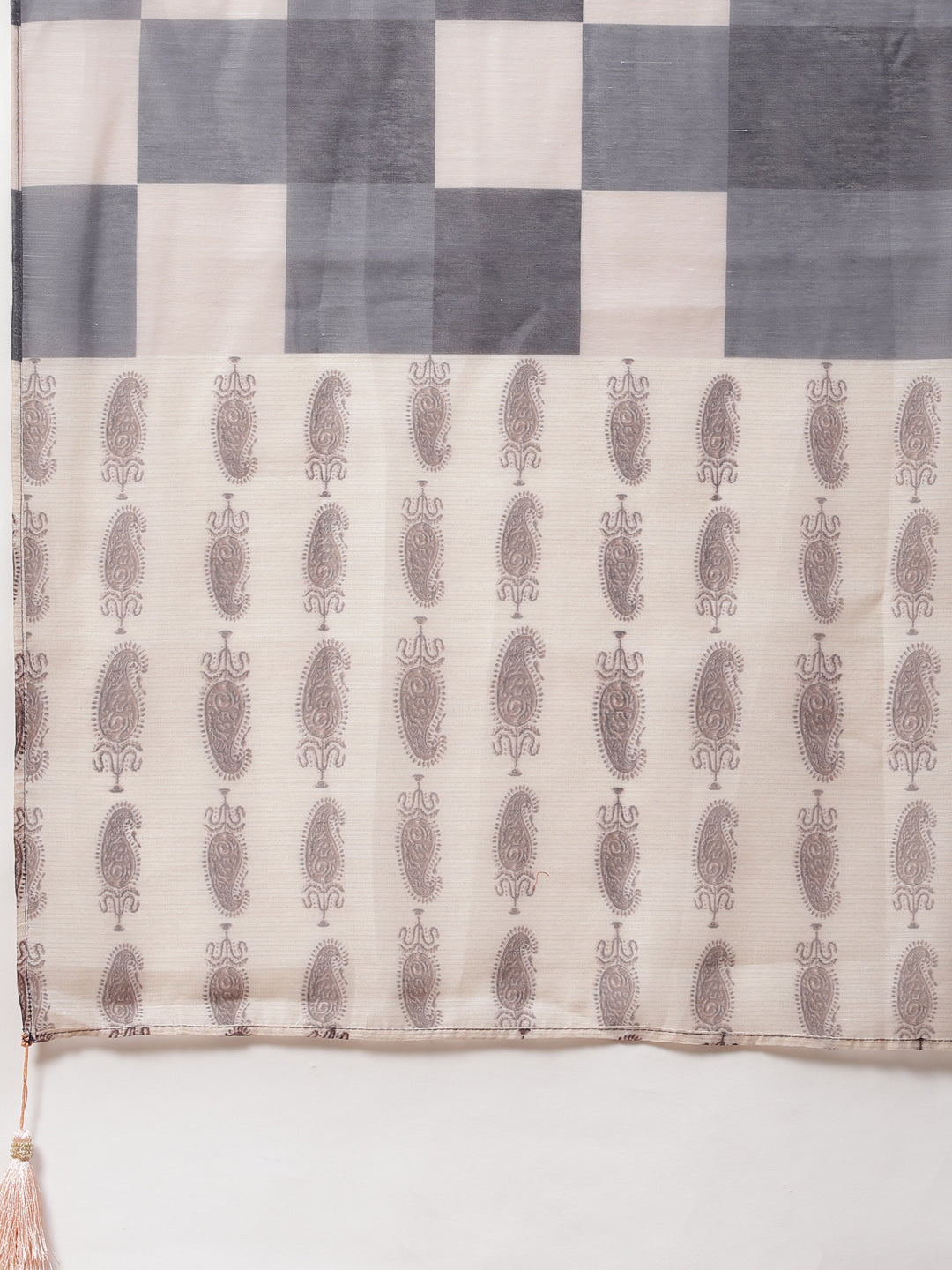 Chanderi Silk Stitched Suit with Digital Handloom & Indie Print with Maheshwari Dupatta