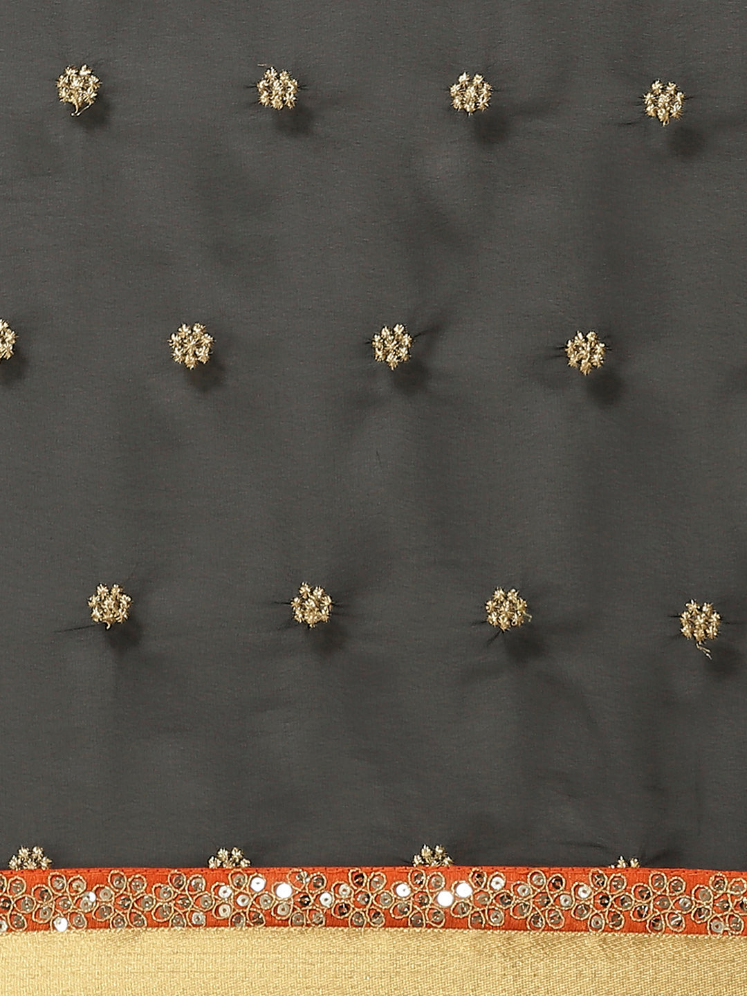 Black Georgette Embellished Saree With Sequence Border & Heavy Aari Embroidery Blouse