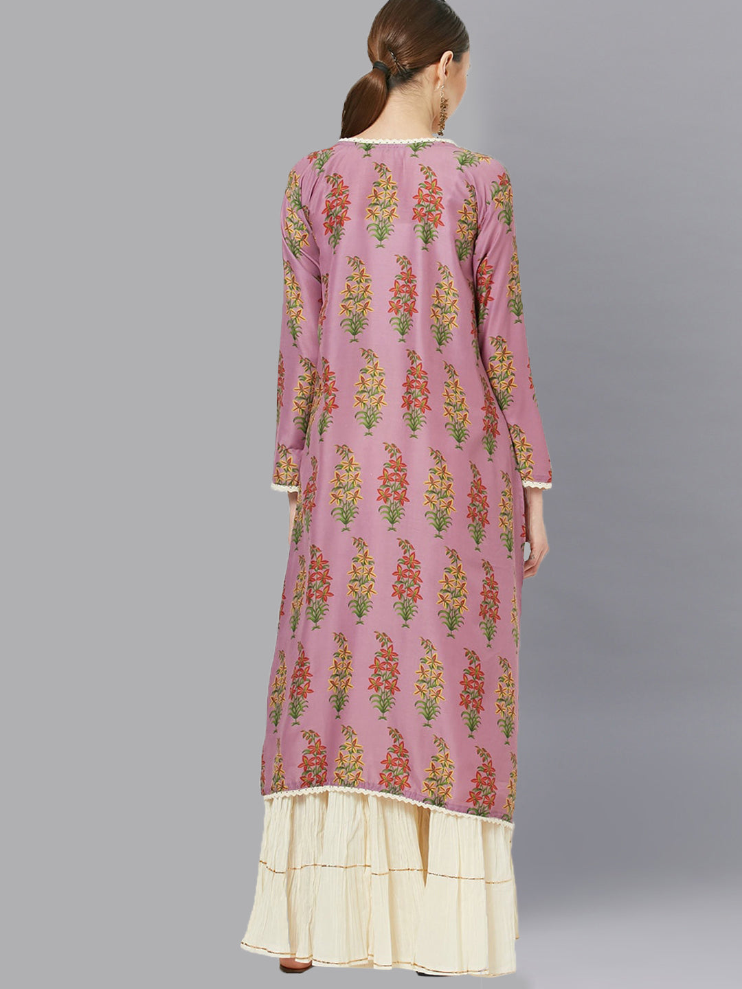 Semi-stitched Suit with Gota Patti Embroidered Sharara & Dupatta