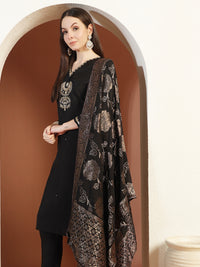 Chhabra 555 Zardozi Cut-dana Embroidered Kurta Set with Stylized Sleeves & Banarasi Handloom Dupatta