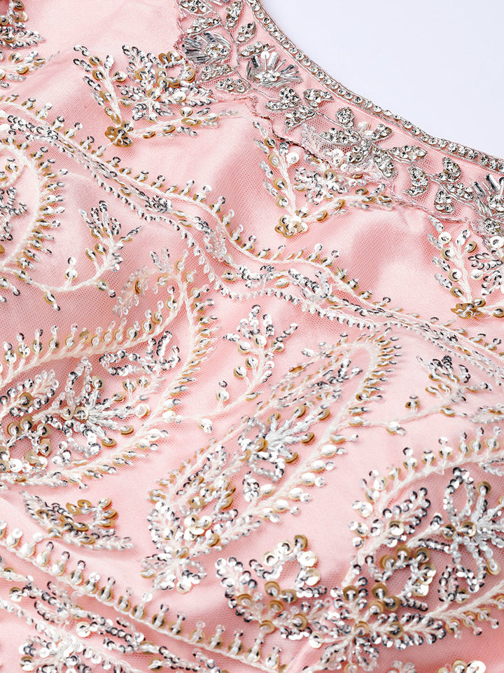 Chikankari Embroidery Lehenga Choli with Ruffled Dupatta