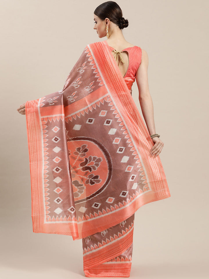 Bhagalpuri Ikat Print Saree