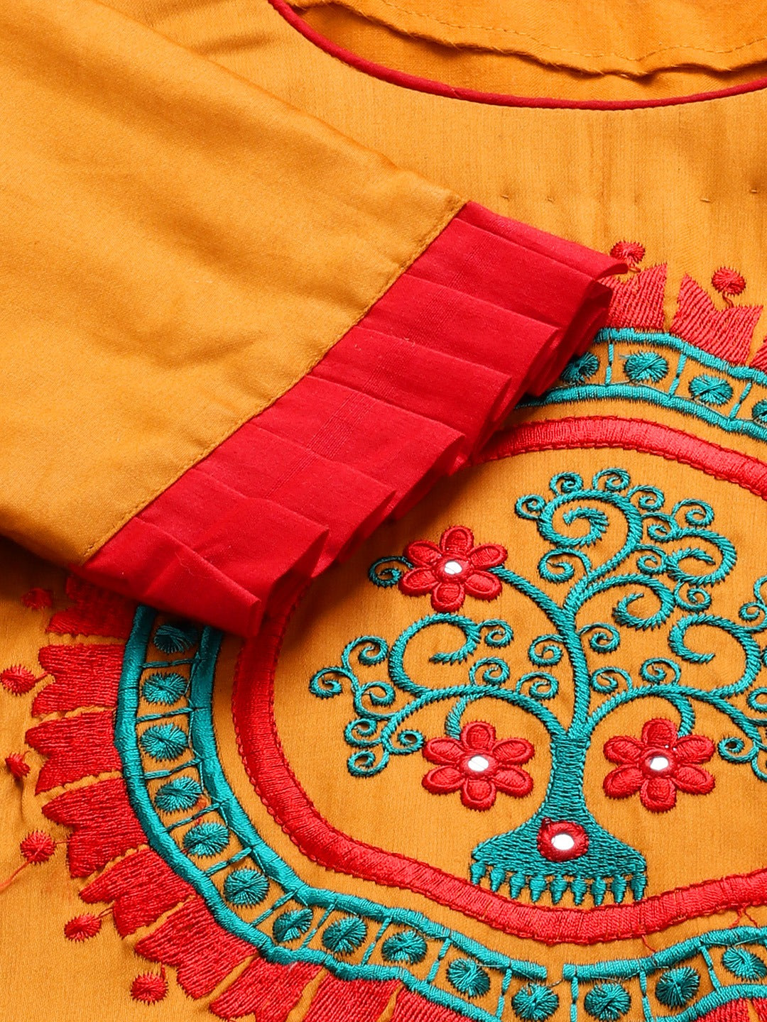 Cotton Unstitched Suit Set With Embroidery Dupatta