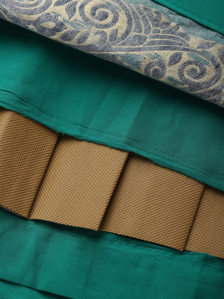 Ombre Semi Stitched Banarasi Lehenga Choli With Zari Weaving & Peacock Motifs