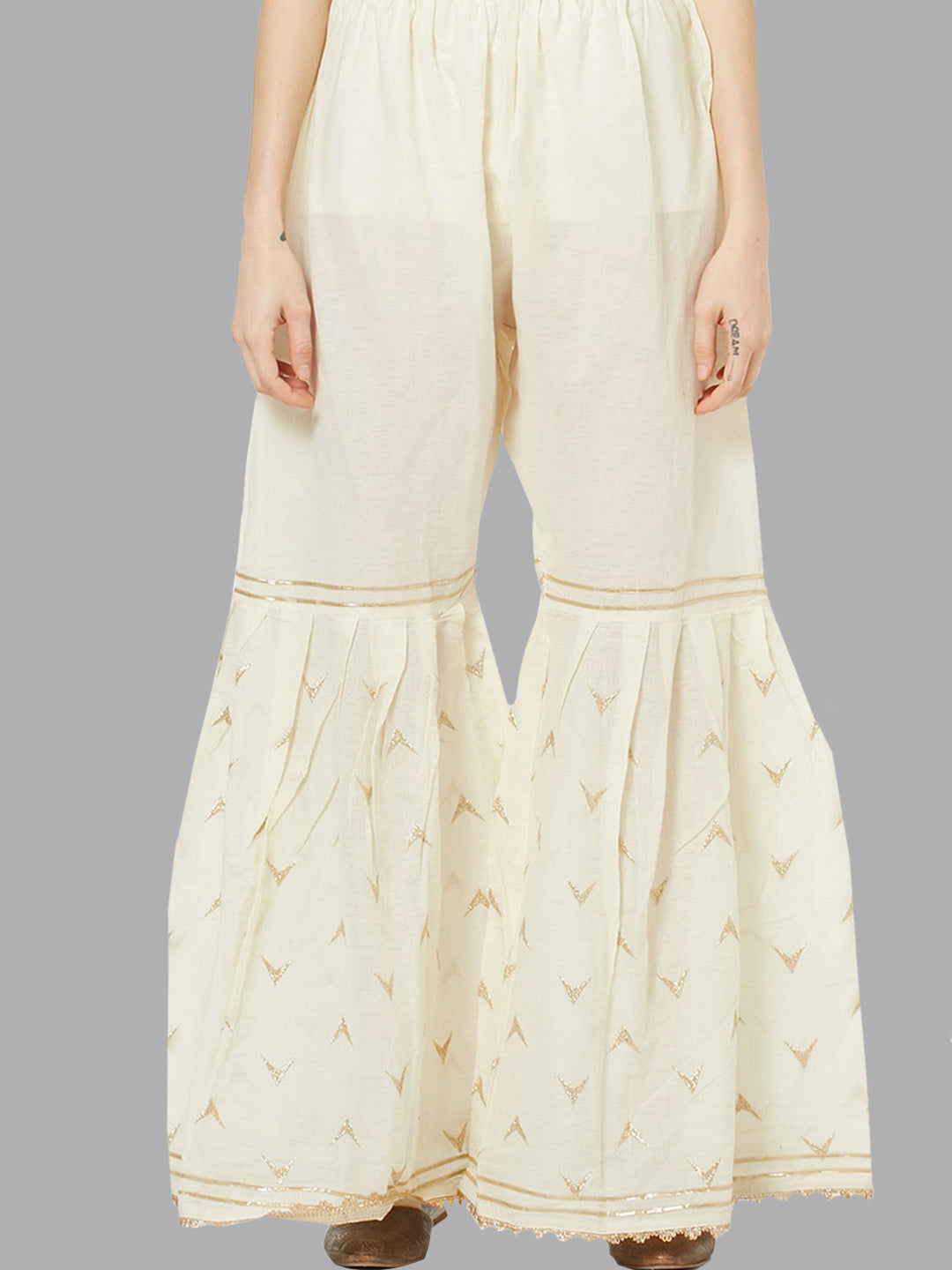 Semi-stitched Suit with Gota Patti Sharara and Bandhej Dupatta