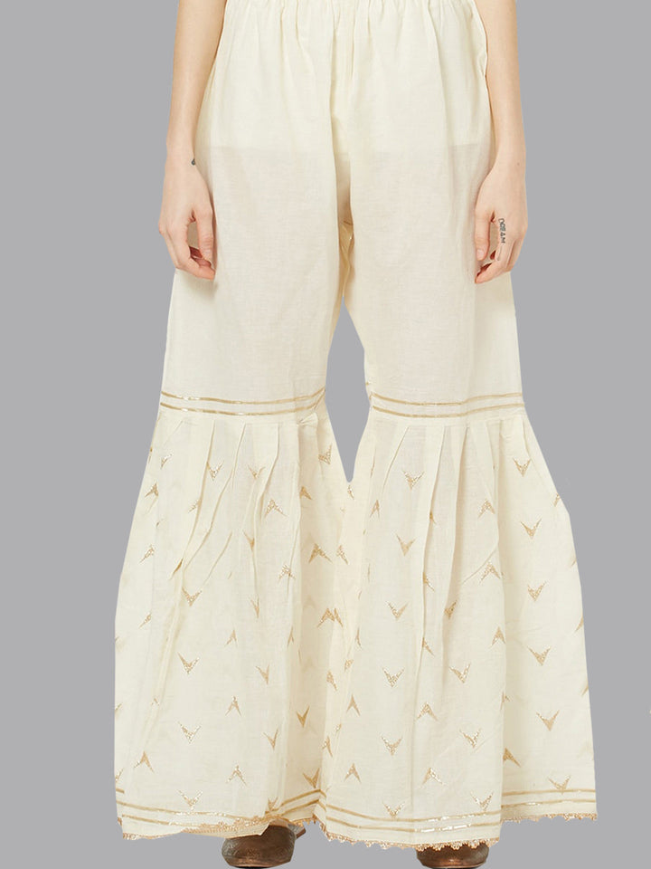 Semi-stitched Suit with Gota Patti Sharara and Bandhej Dupatta