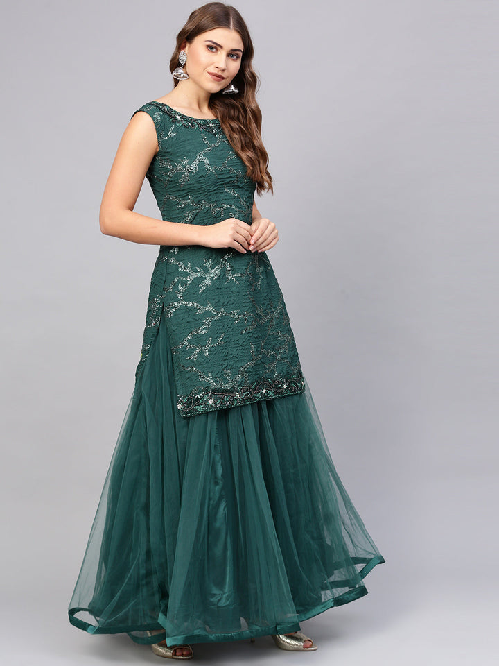 Long Cholli with Layered Skirt and Glitter Embellishments