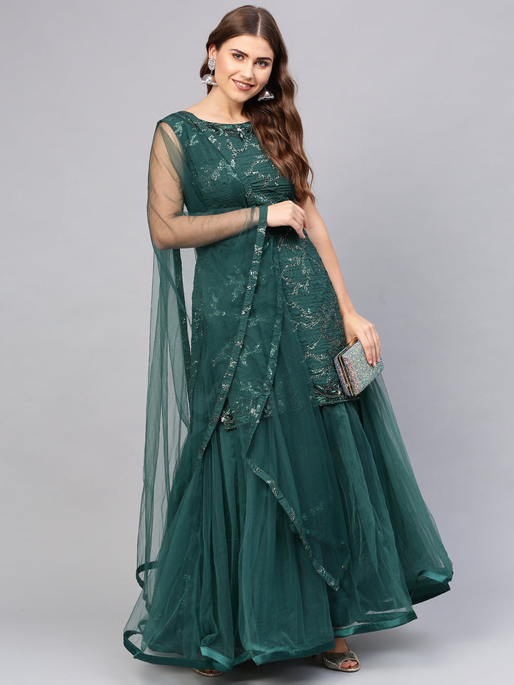 Long Cholli with Layered Skirt and Glitter Embellishments
