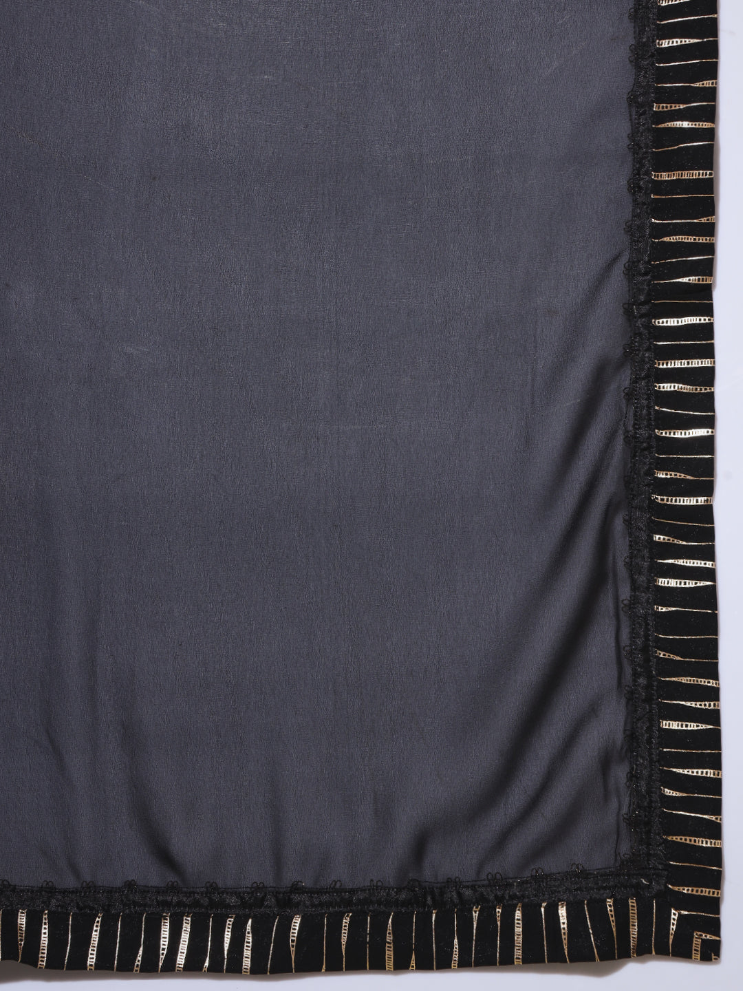 Black Gold Foil Print Front-Slit Kurta Palazzo set with Embellishments