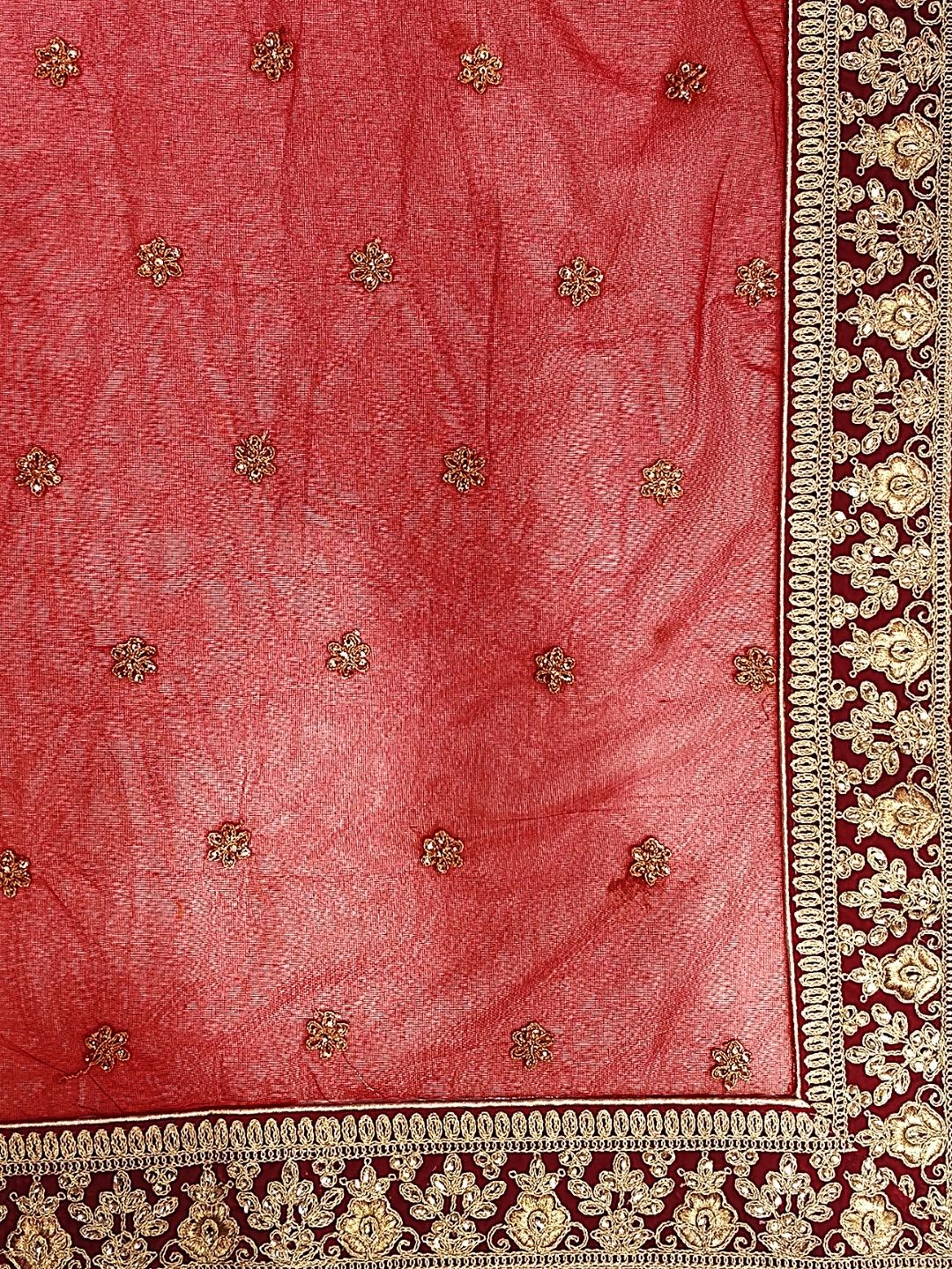 Red Velvet  Heavy Zari &Embroidered Semi Stiched Lehanga Choli With Net  Dupatta