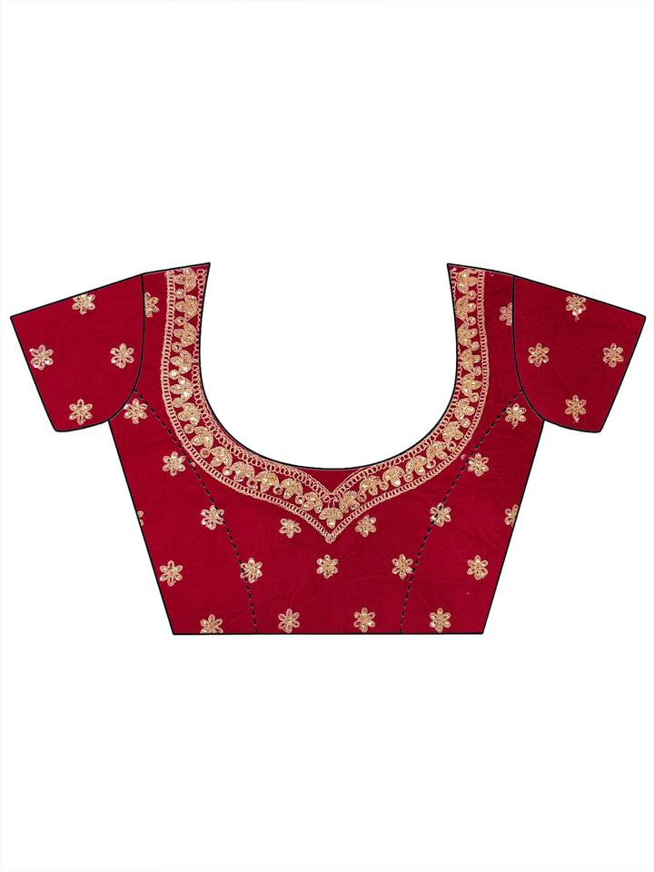 Red Velvet  Heavy Zari &Embroidered Semi Stiched Lehanga Choli With Net  Dupatta
