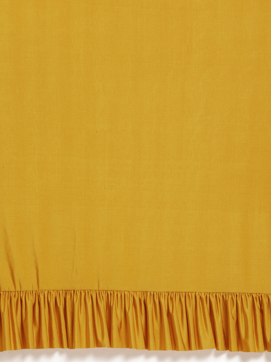 Chhabra 555 Mustard Ruffled Pre-Draped Lycra Saree with Frills and Velvet Crystal Embellished Blouse