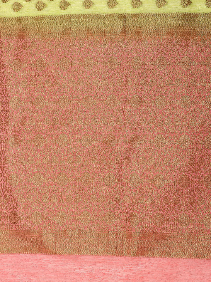 Banarasi Jute Cotton Silk Colorblocked saree