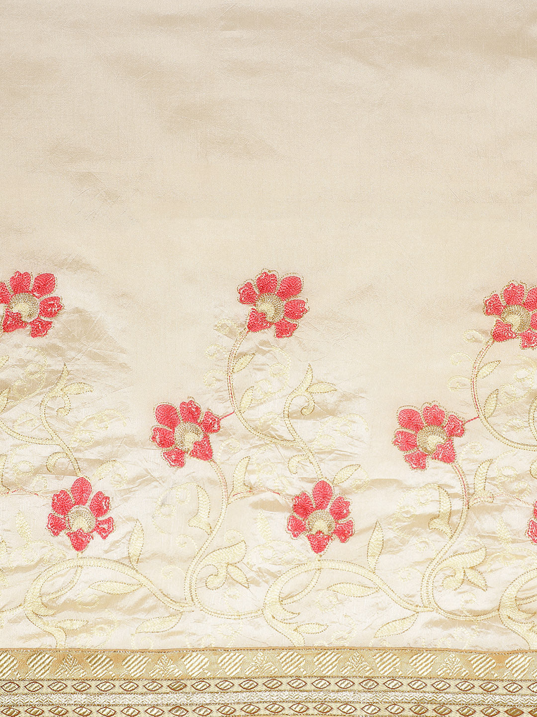 Chanderi Half and Half Embroidered saree