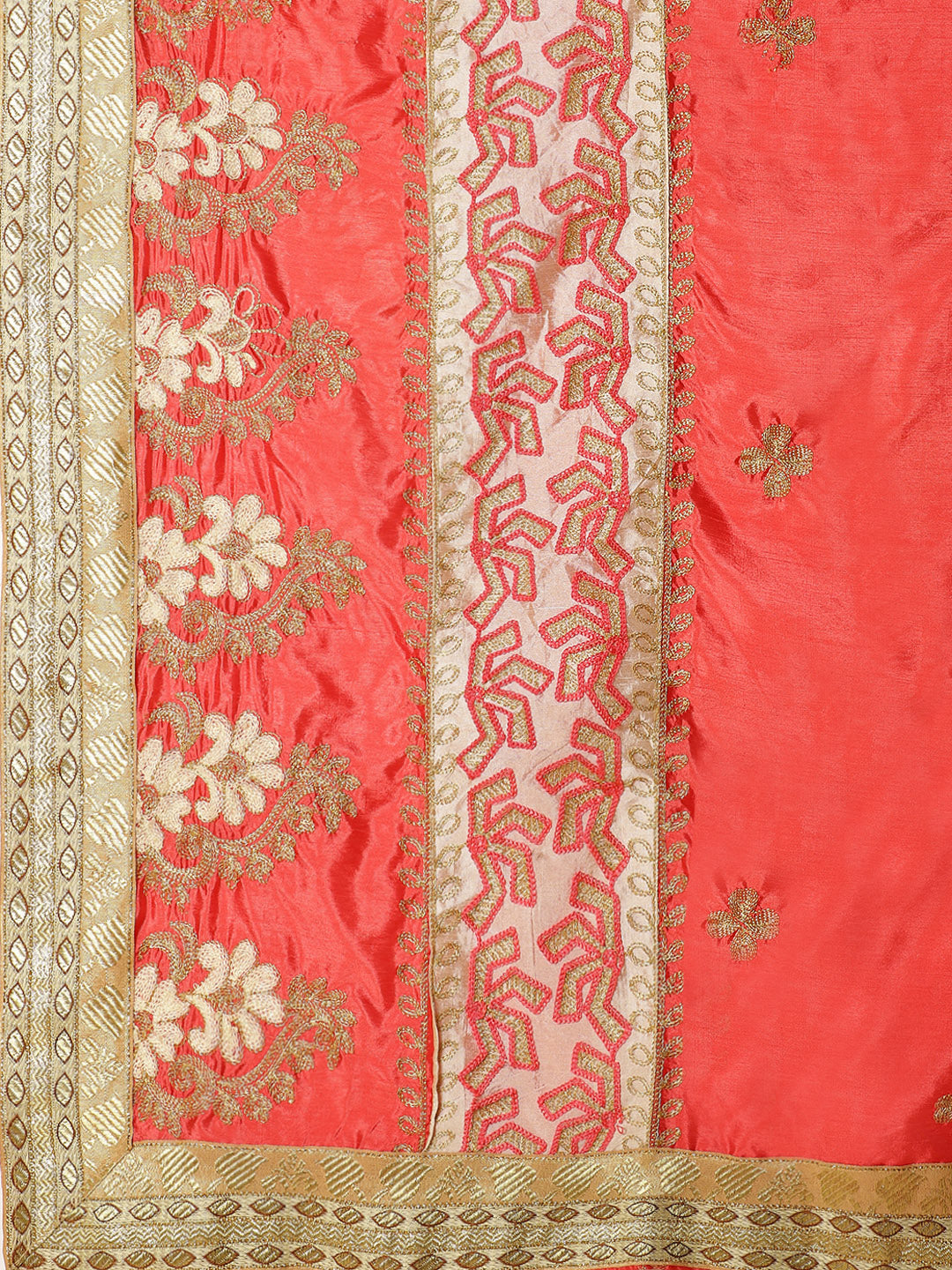 Chanderi Half and Half Embroidered saree