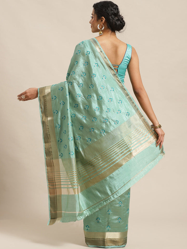 Tussar Banarasi Saree with Resham Paisley ,Floral Embroidery