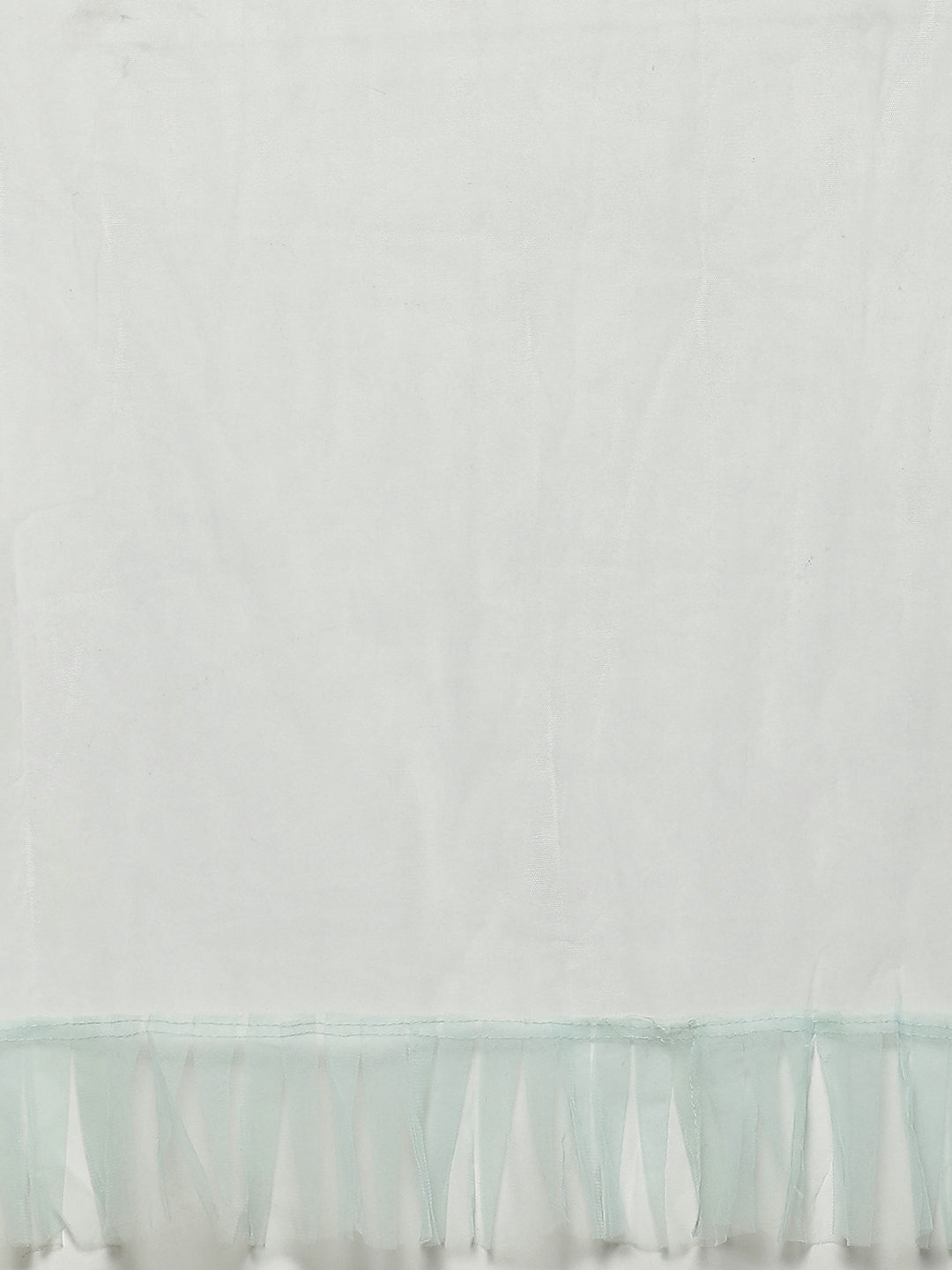 Pastel Blue Floral  Resham Embroidered Cocktail Net Gown With Frills & Net Dupatta