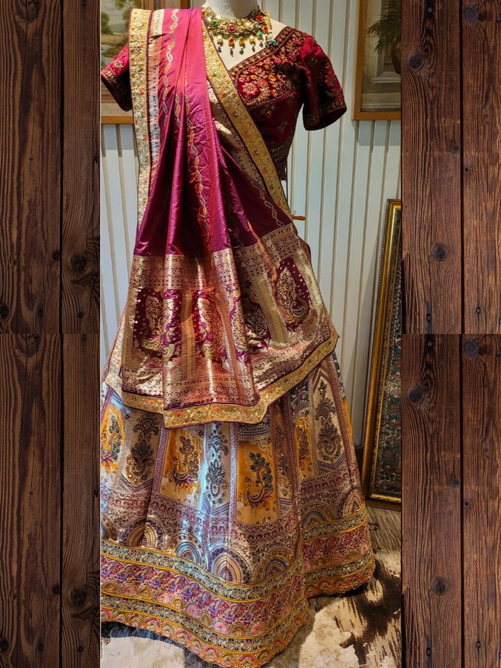 Regal Embroidered Tapestry-Inspired Lehenga