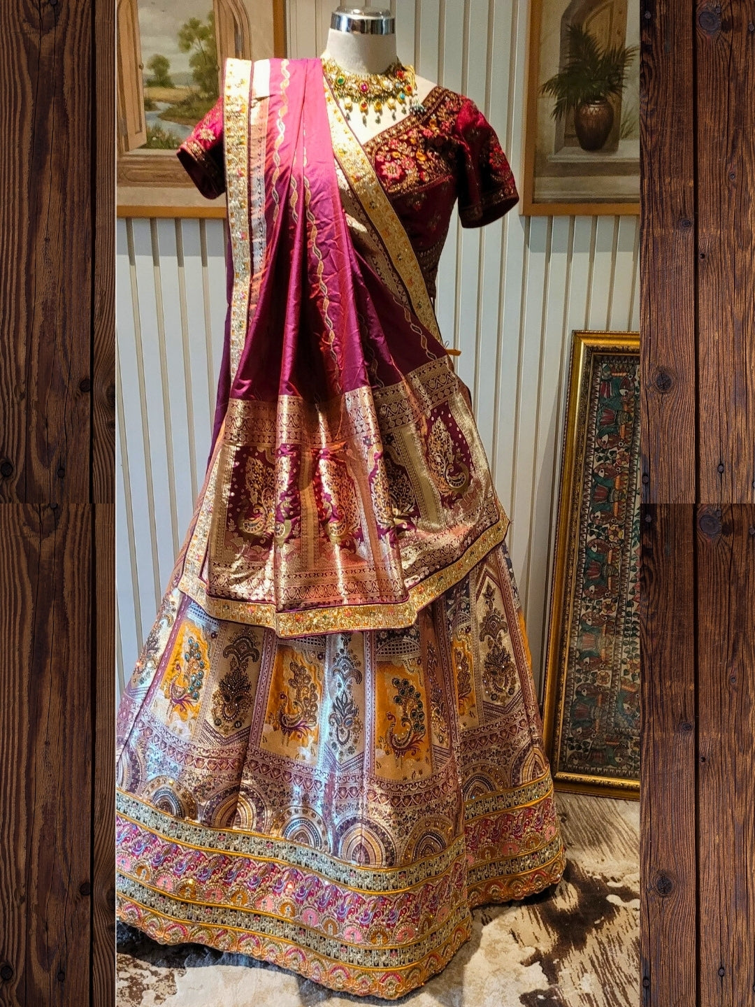 Regal Embroidered Tapestry-Inspired Lehenga