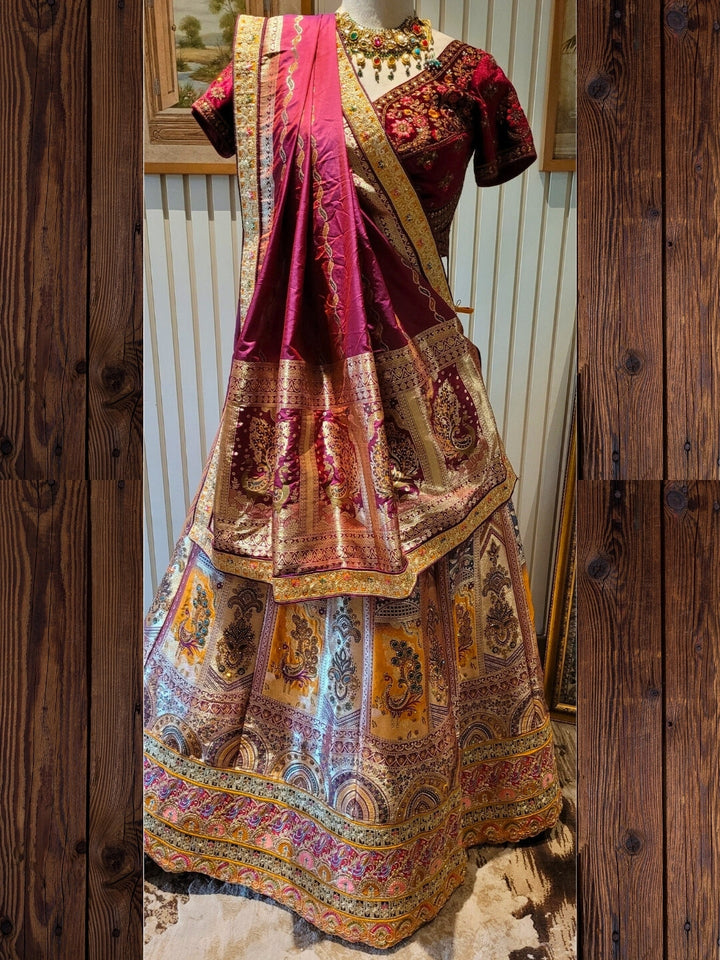 Regal Embroidered Tapestry-Inspired Lehenga
