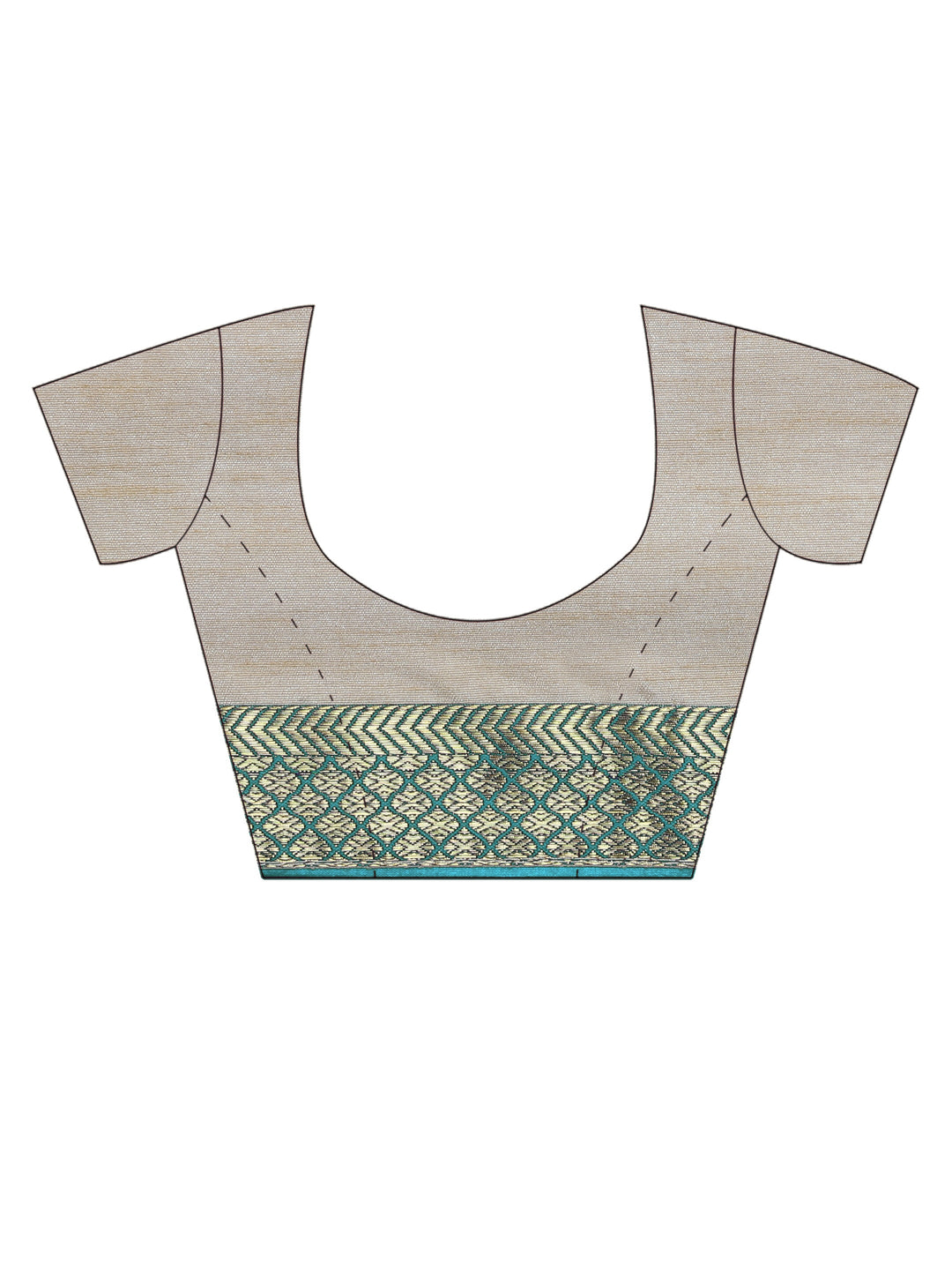 Satin Saree with Panelled Floral Print and Woven Border