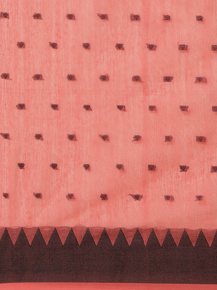 Handloom Chanderi Saree with Temple Style Copper Resham Weaving