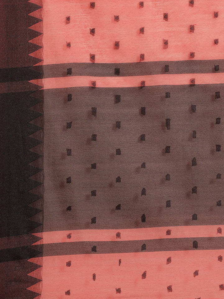 Handloom Chanderi Saree with Temple Style Copper Resham Weaving