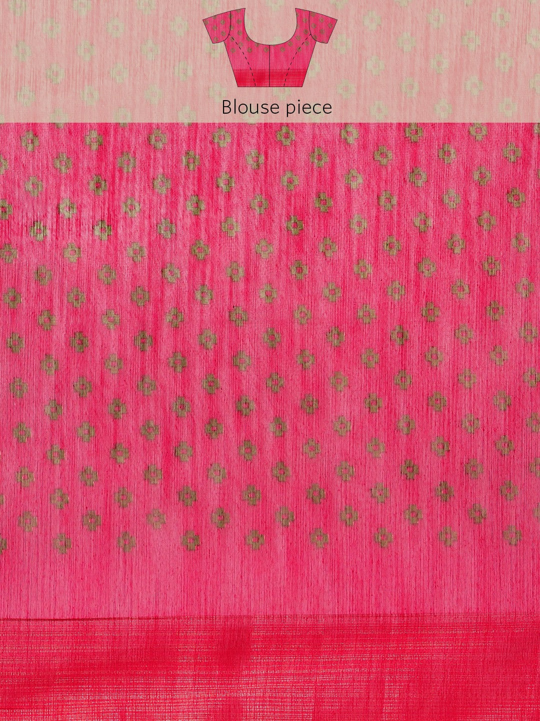 Magenta Abstract Geometrical Tribal Printed Chanderi Silk Saree