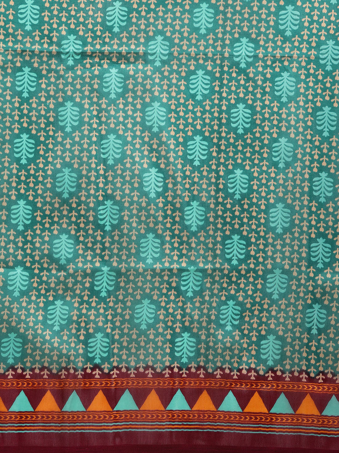 Silk Printed Saree with Patola Floral pattern and temple inspired border