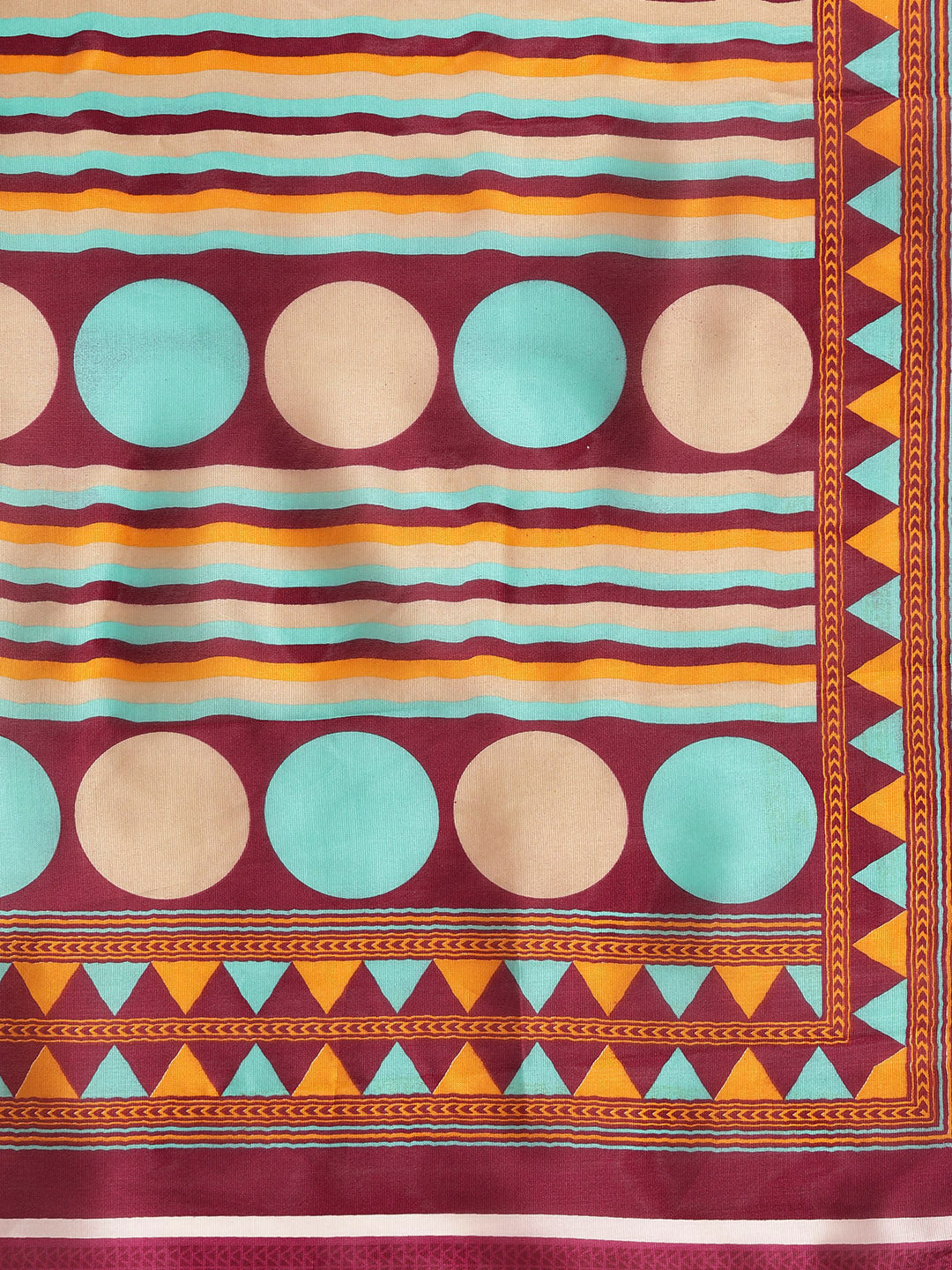 Silk Printed Saree with Patola Floral pattern and temple inspired border