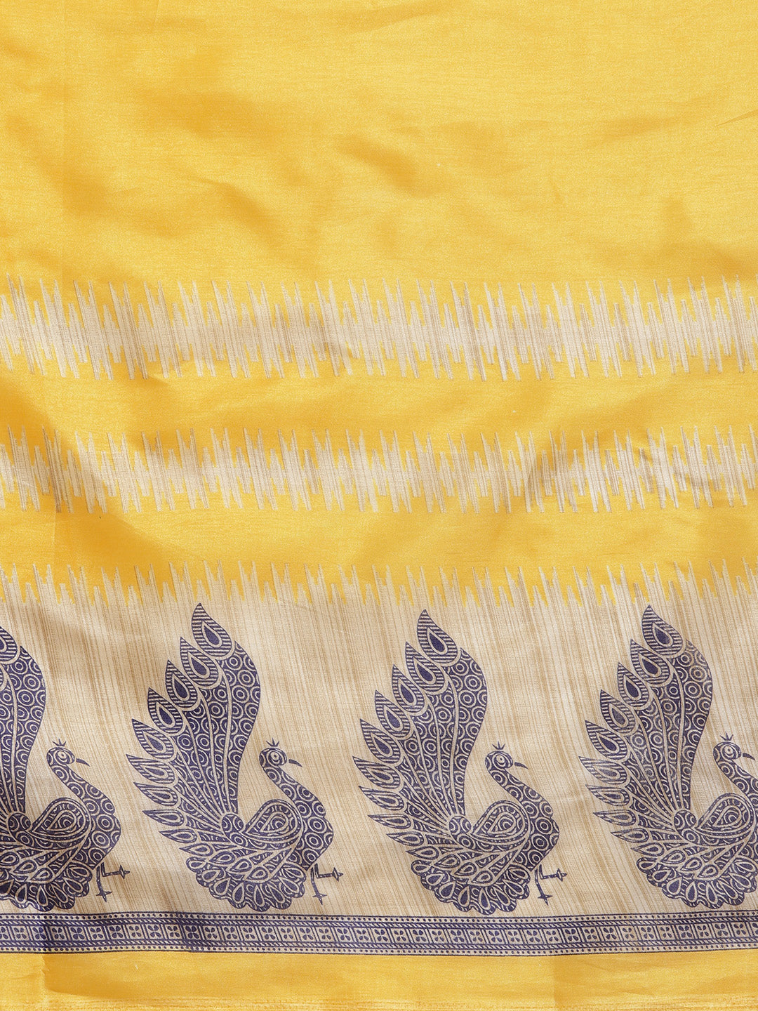 Printed Bhagalpuri Saree with Traditional Patola Peacock Pattern