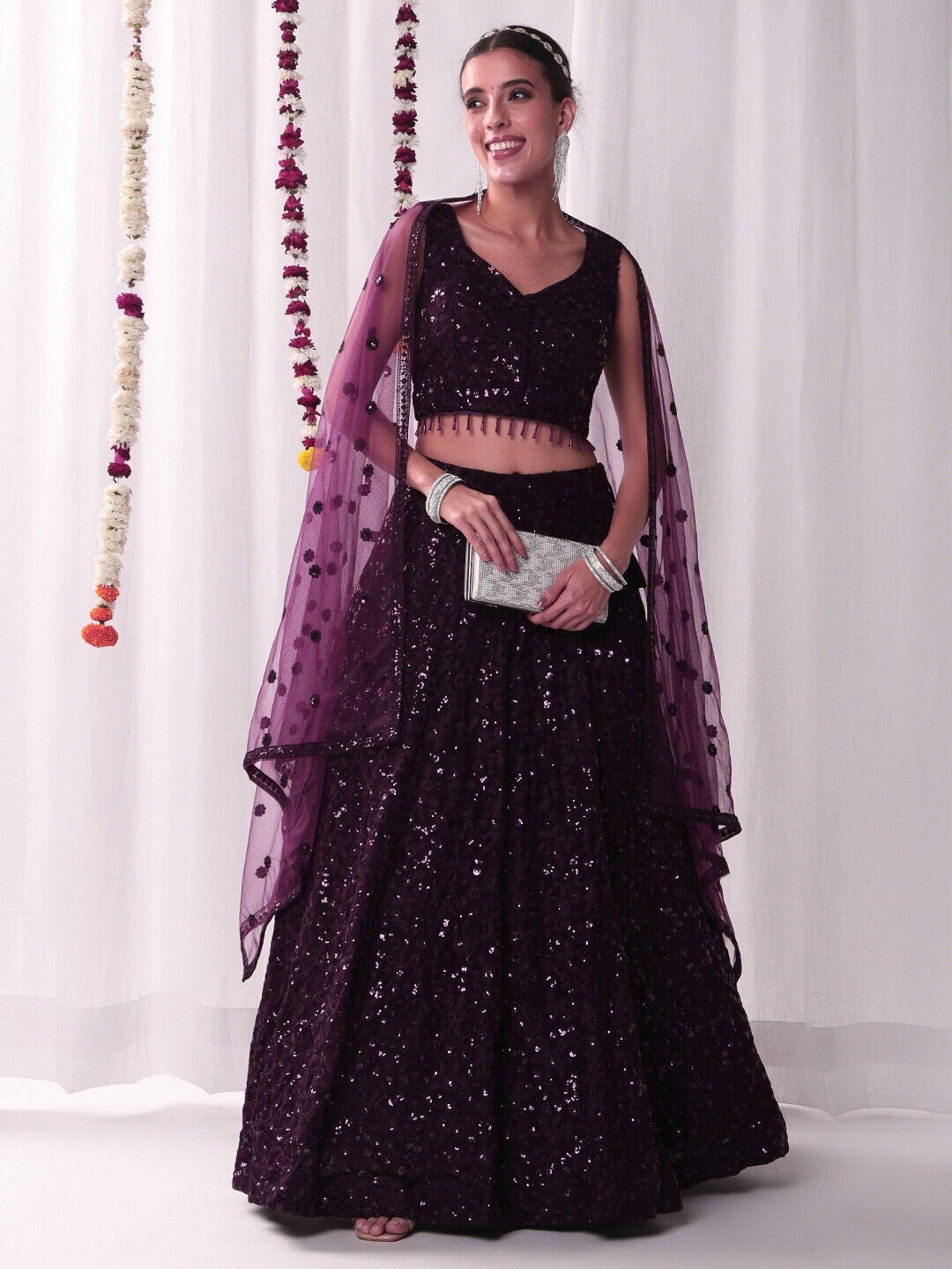 All over Sequin Embroidery Lehenga Set
