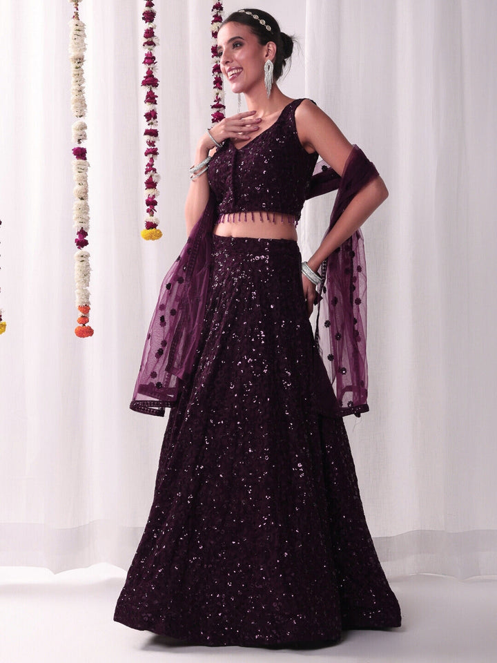 All over Sequin Embroidery Lehenga Set
