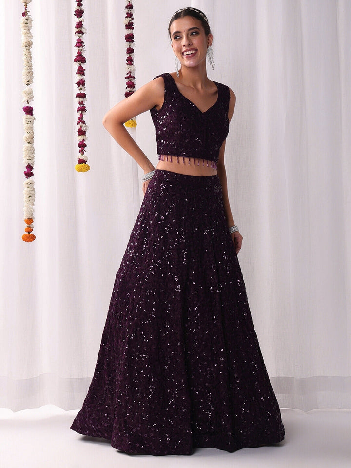 All over Sequin Embroidery Lehenga Set