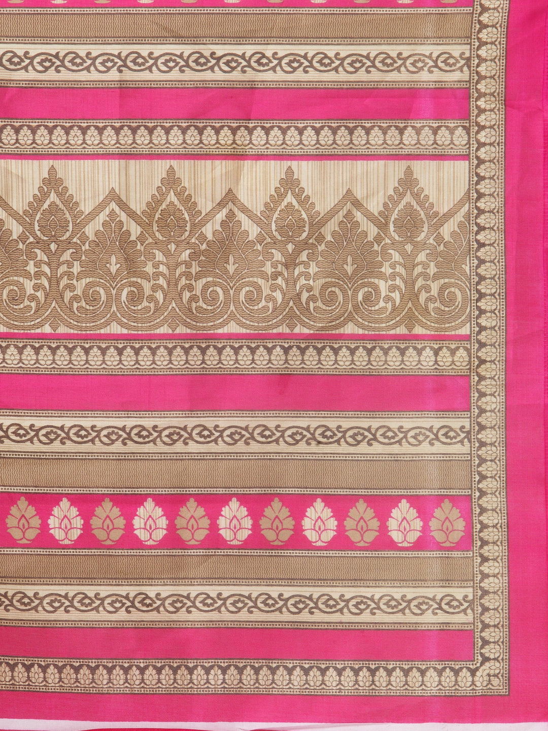 Pink Color Saree with multicolored printed motifs